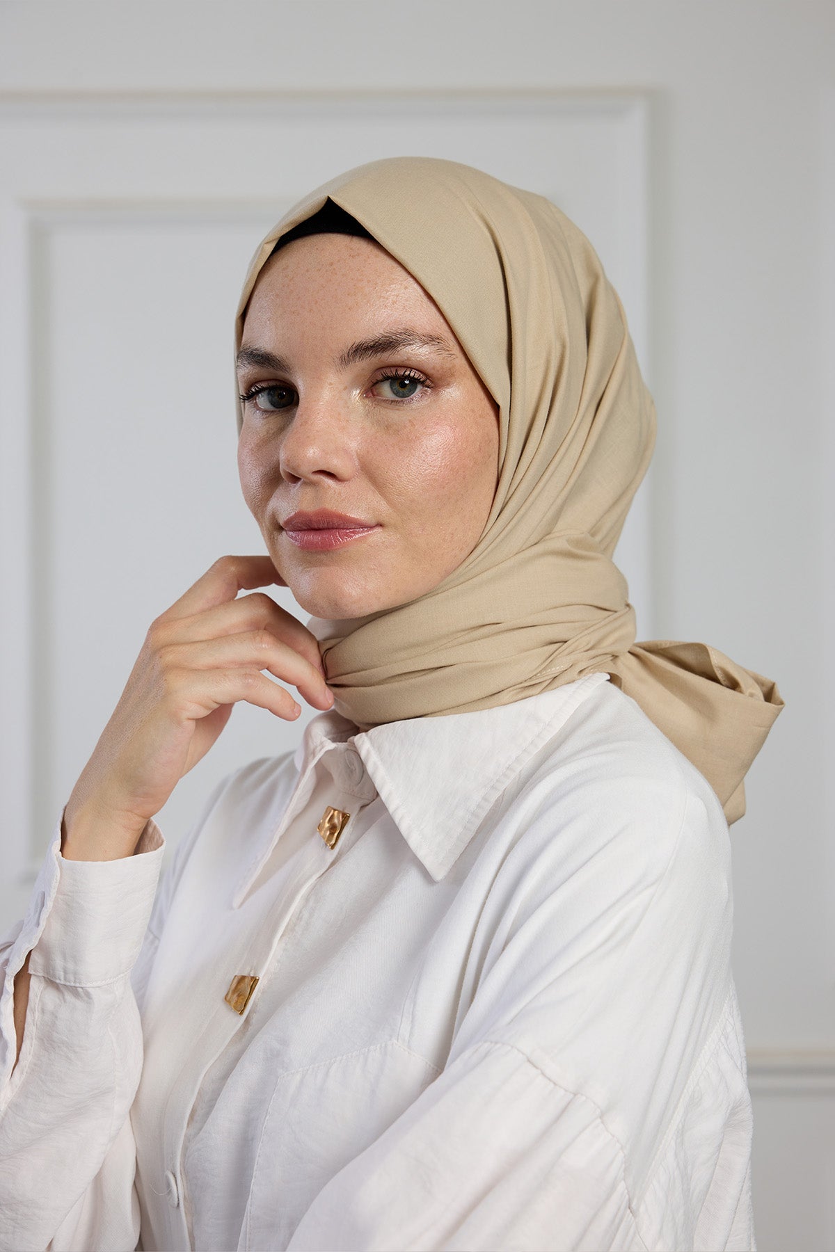 Pure Pamuk Şal - Taş