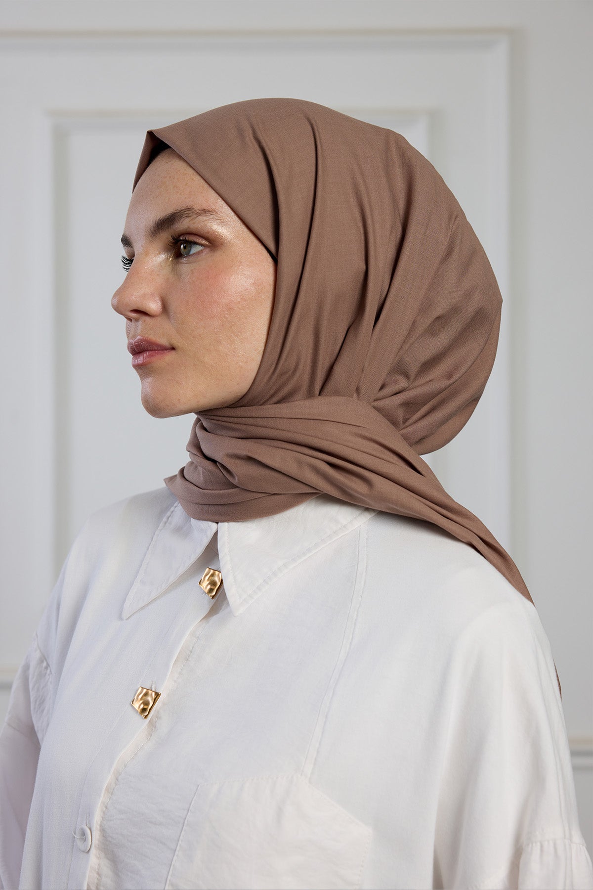 Pure Pamuk Şal - Vizon
