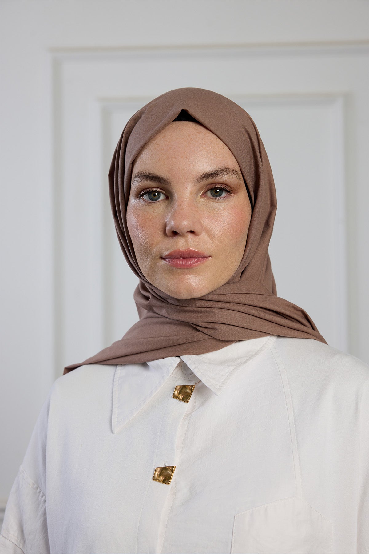 Pure Pamuk Şal - Vizon