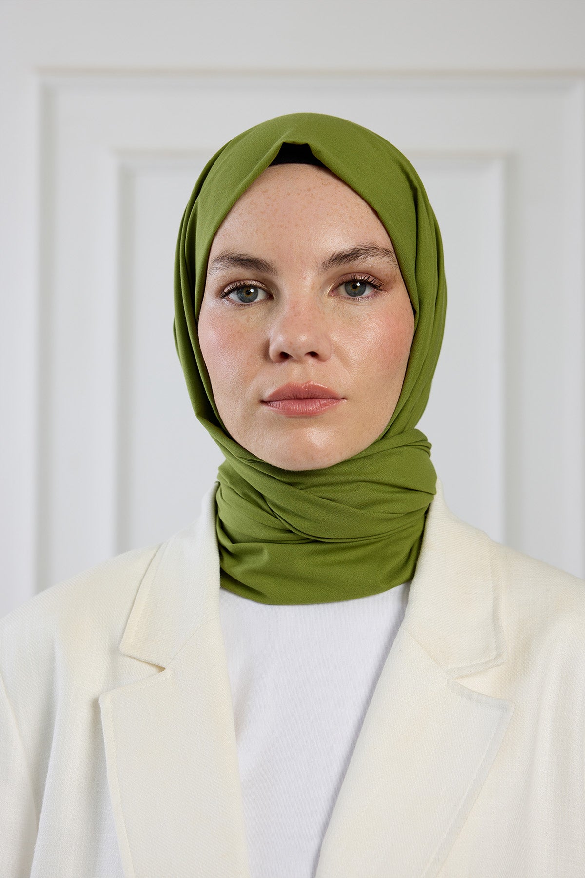 Pure Pamuk Şal - Zeytin Yeşili