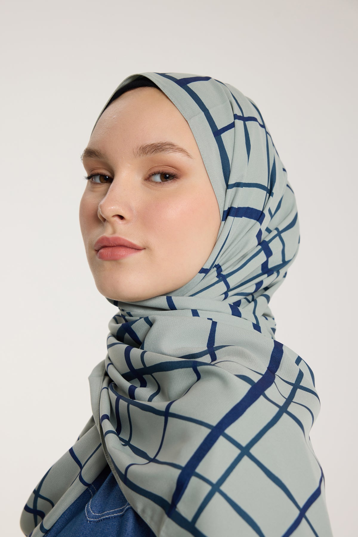 Pure Tone Şal - Kare Desen - Çağla - Laci