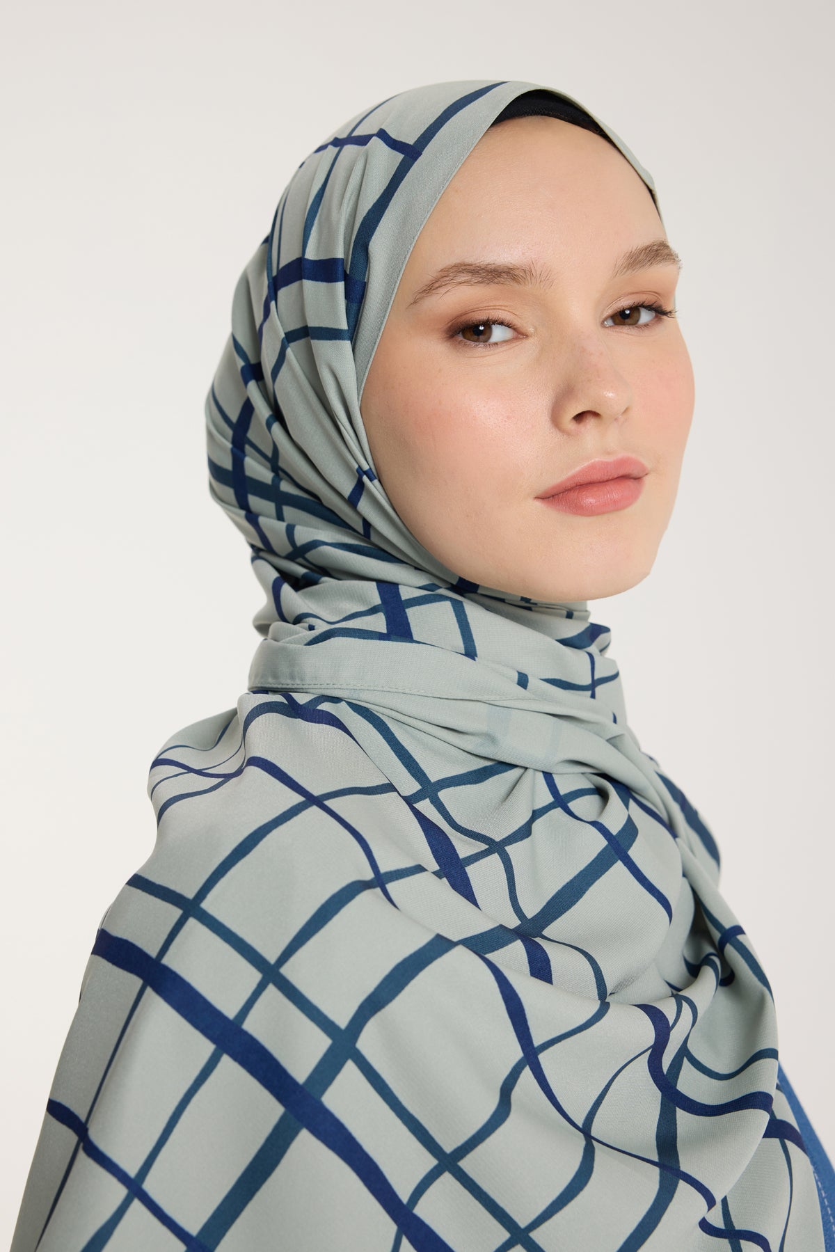 Pure Tone Şal - Kare Desen - Çağla - Laci