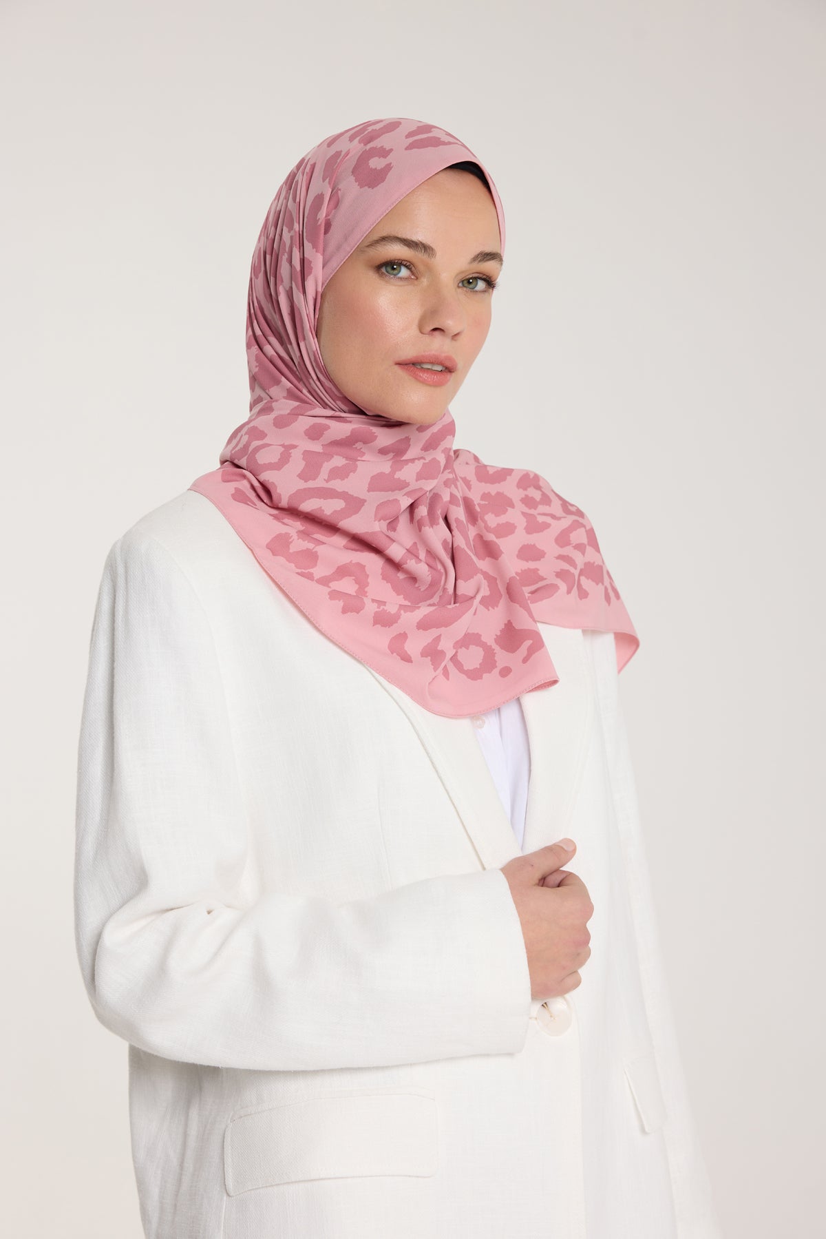 Pure Tone Şal - Leopar Desen - Pembe - Gülkurusu