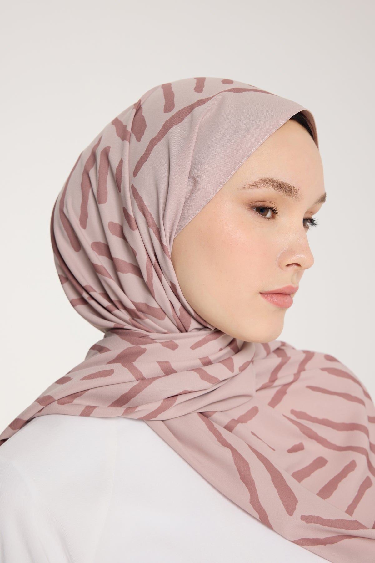 Pure Tone Şal - V Desen - Latte - Nude