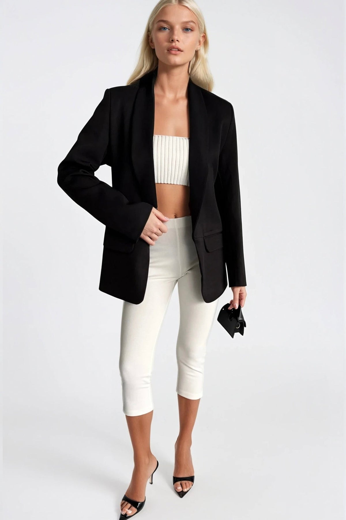 Şal Yaka Astarlı Blazer Ceket - Bej