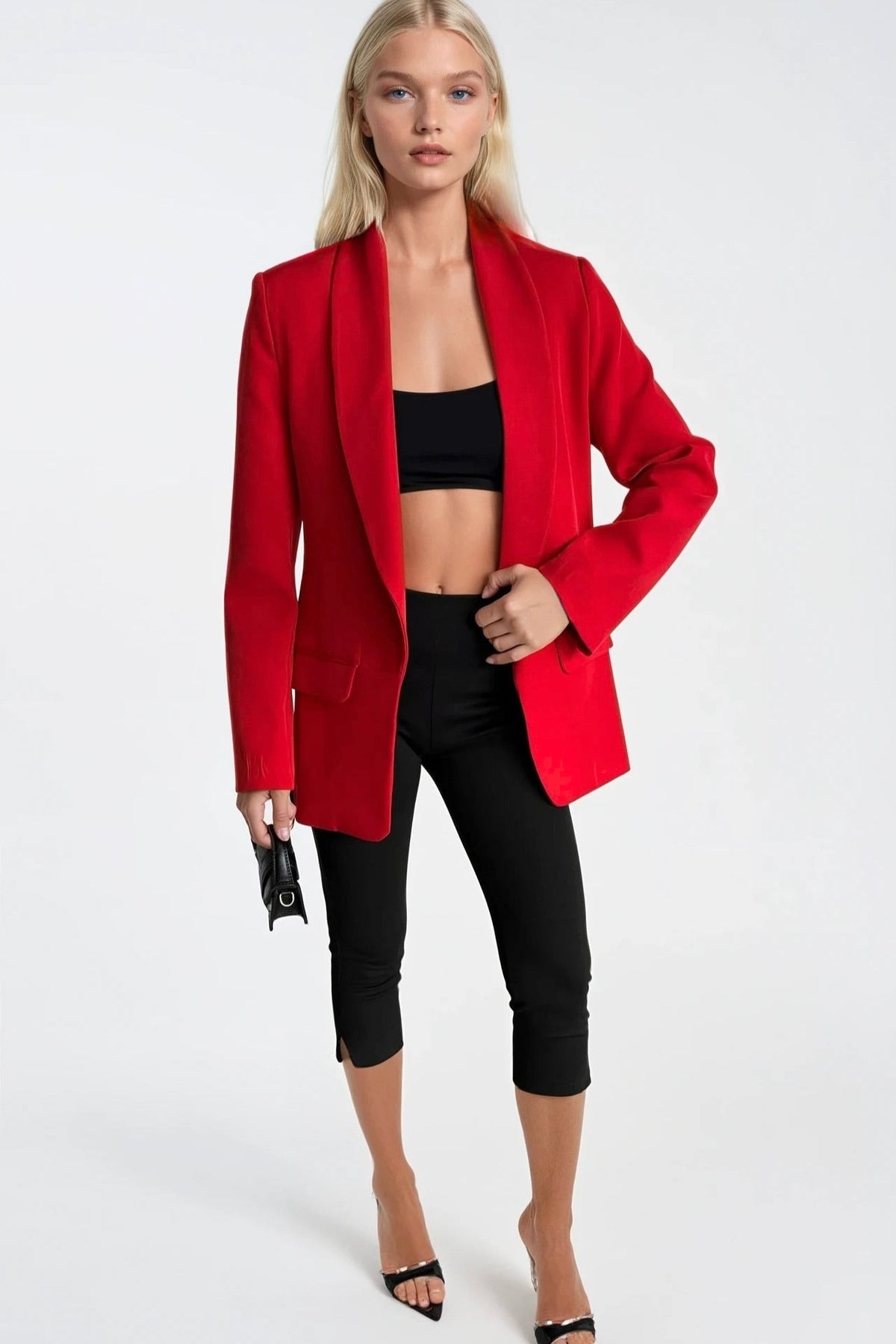 Şal Yaka Astarlı Blazer Ceket - Siyah