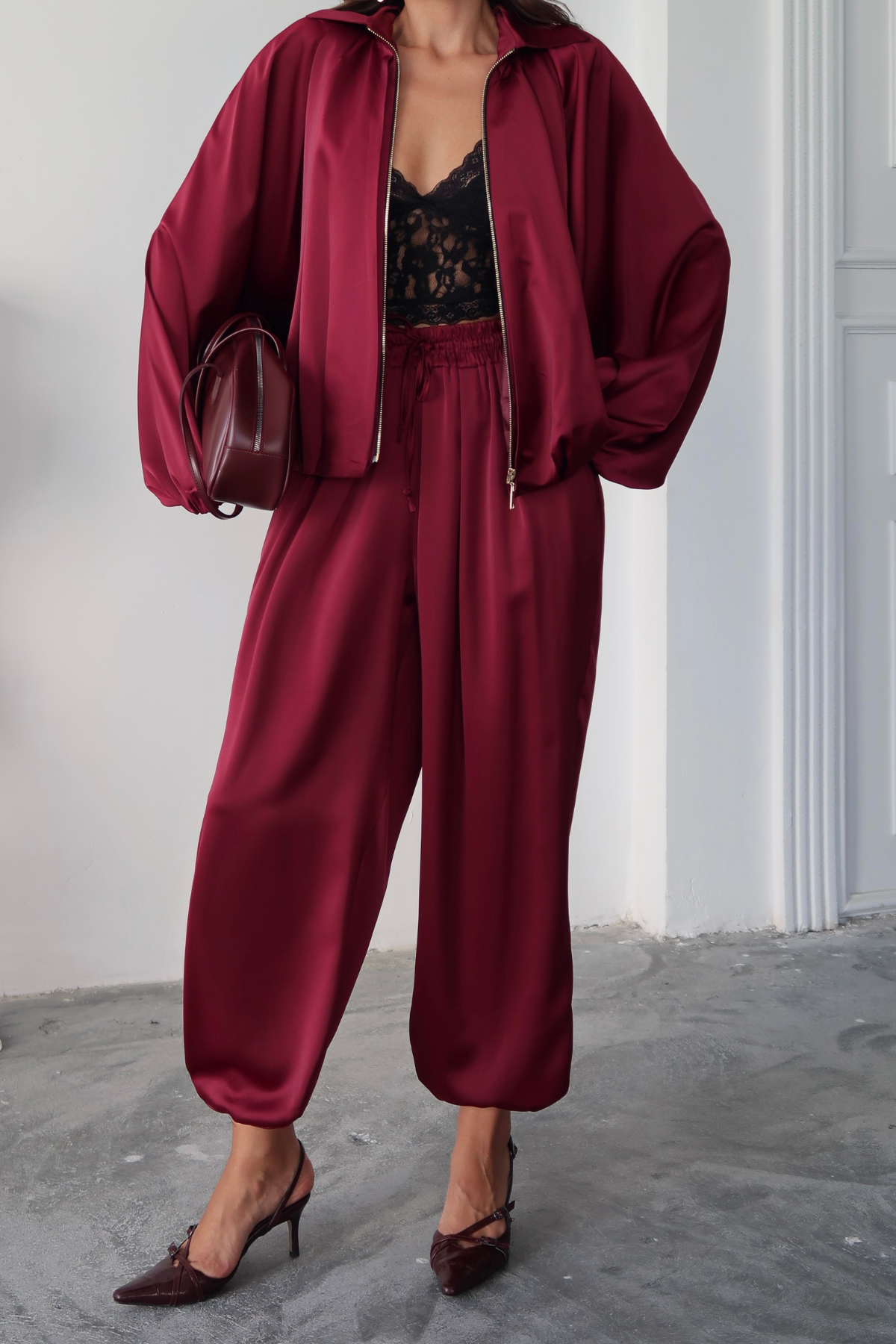 SATEN BOMBER - Bordo