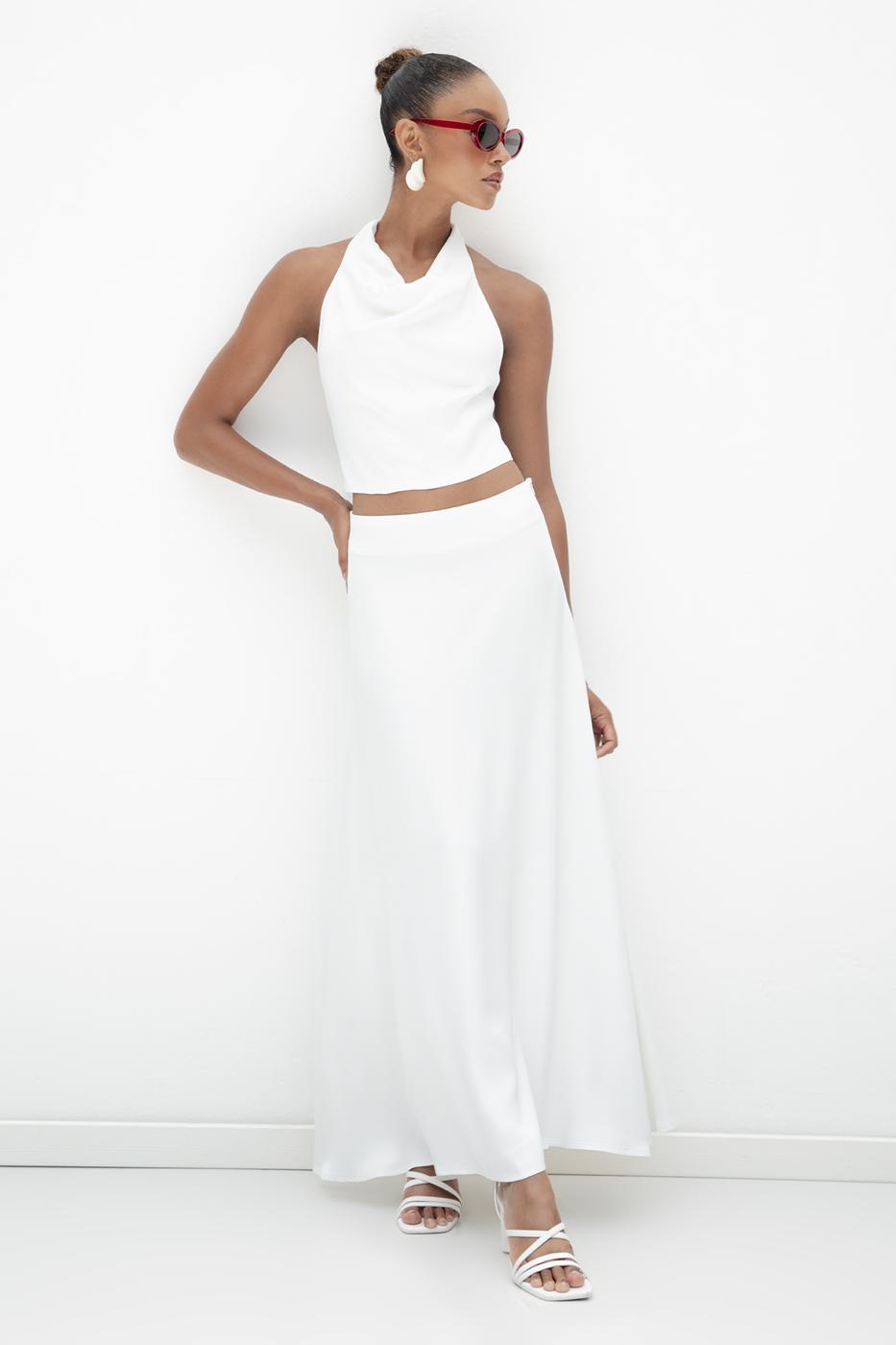 Satin Midi Skirt