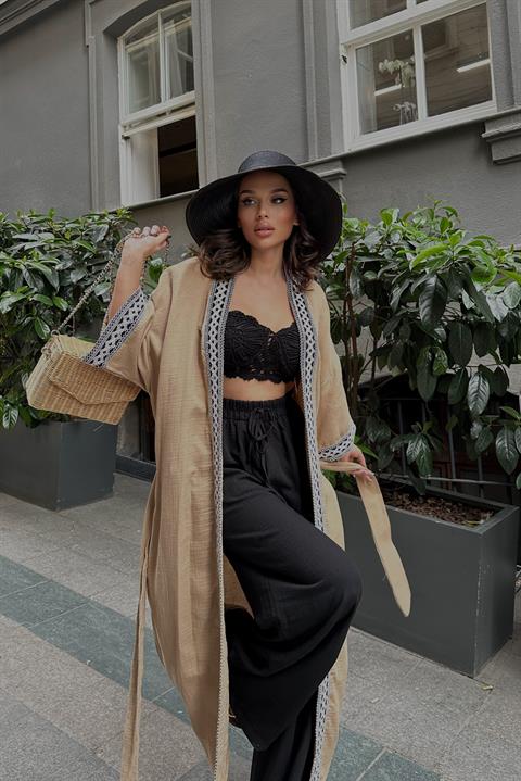 Shanina Desenli Kimono 5160 BEJ STD