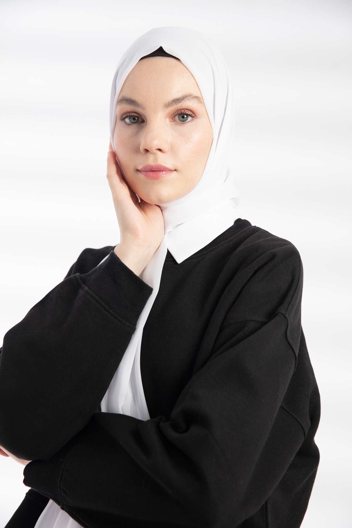 Şifon Şal - Beyaz