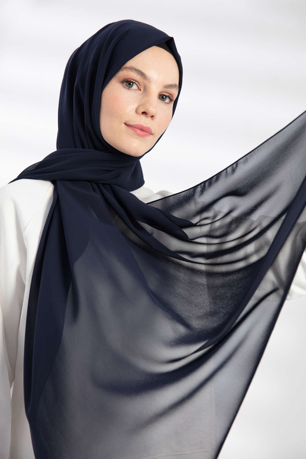 Şifon Şal - Lacivert