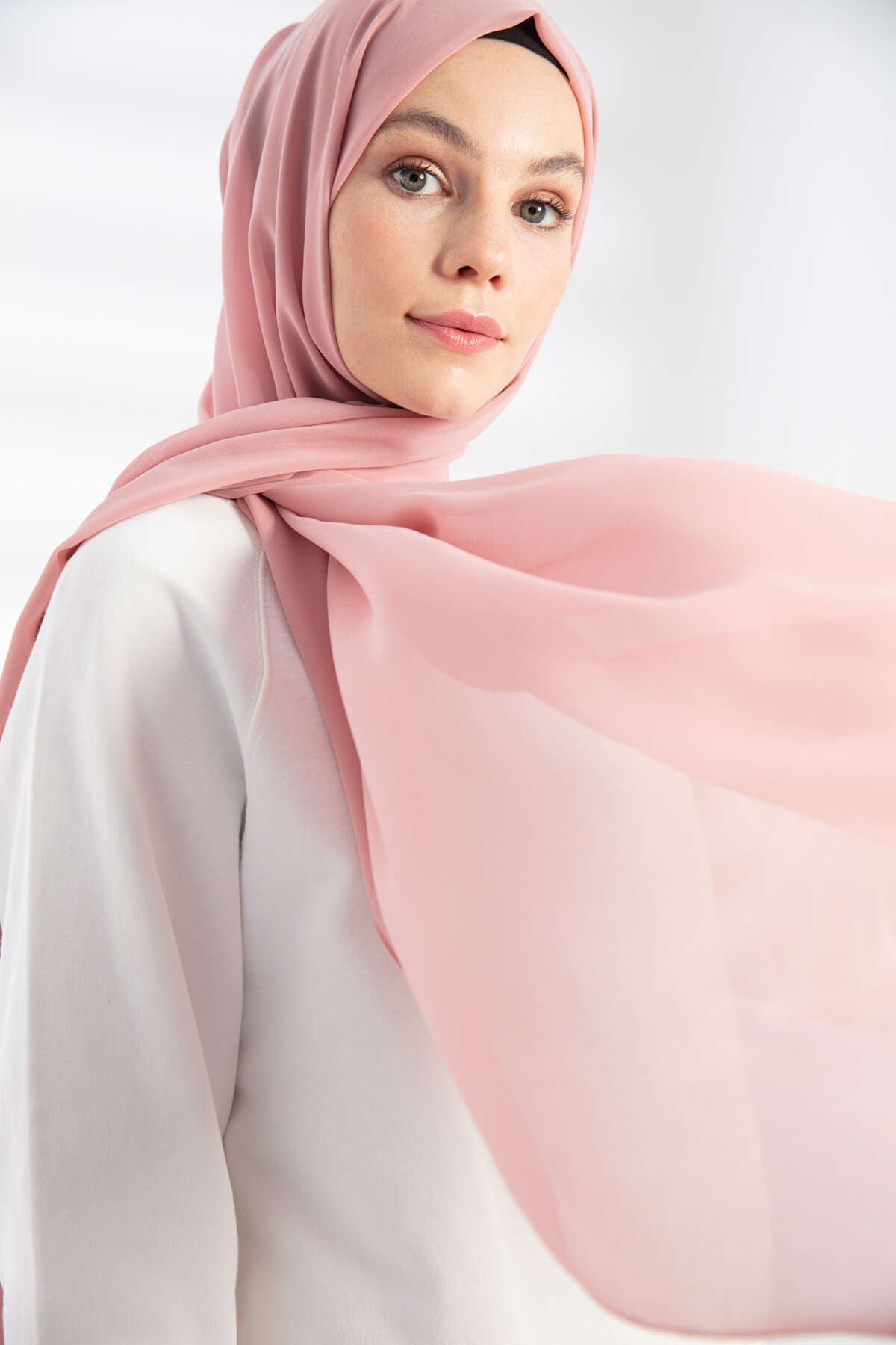 Şifon Şal - Pembe