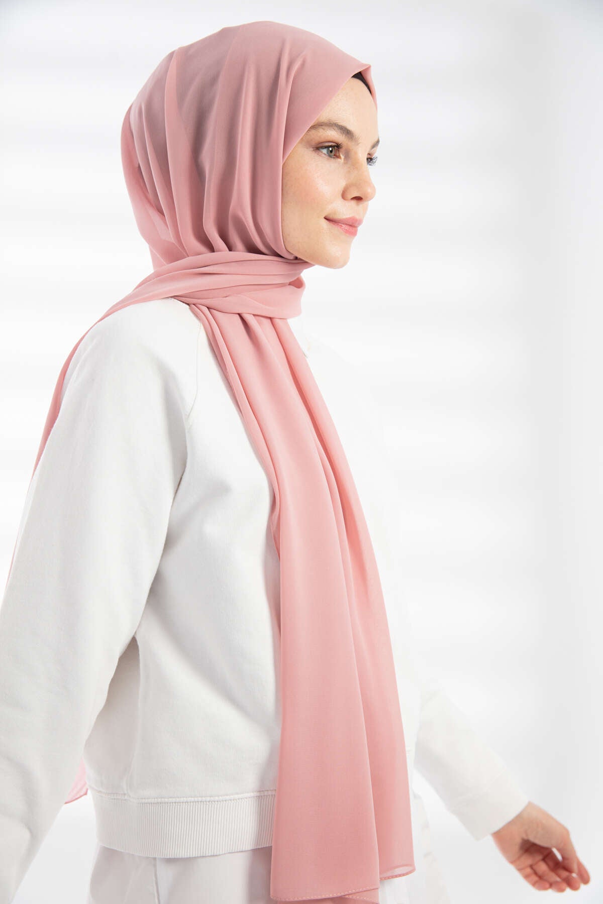 Şifon Şal - Pembe