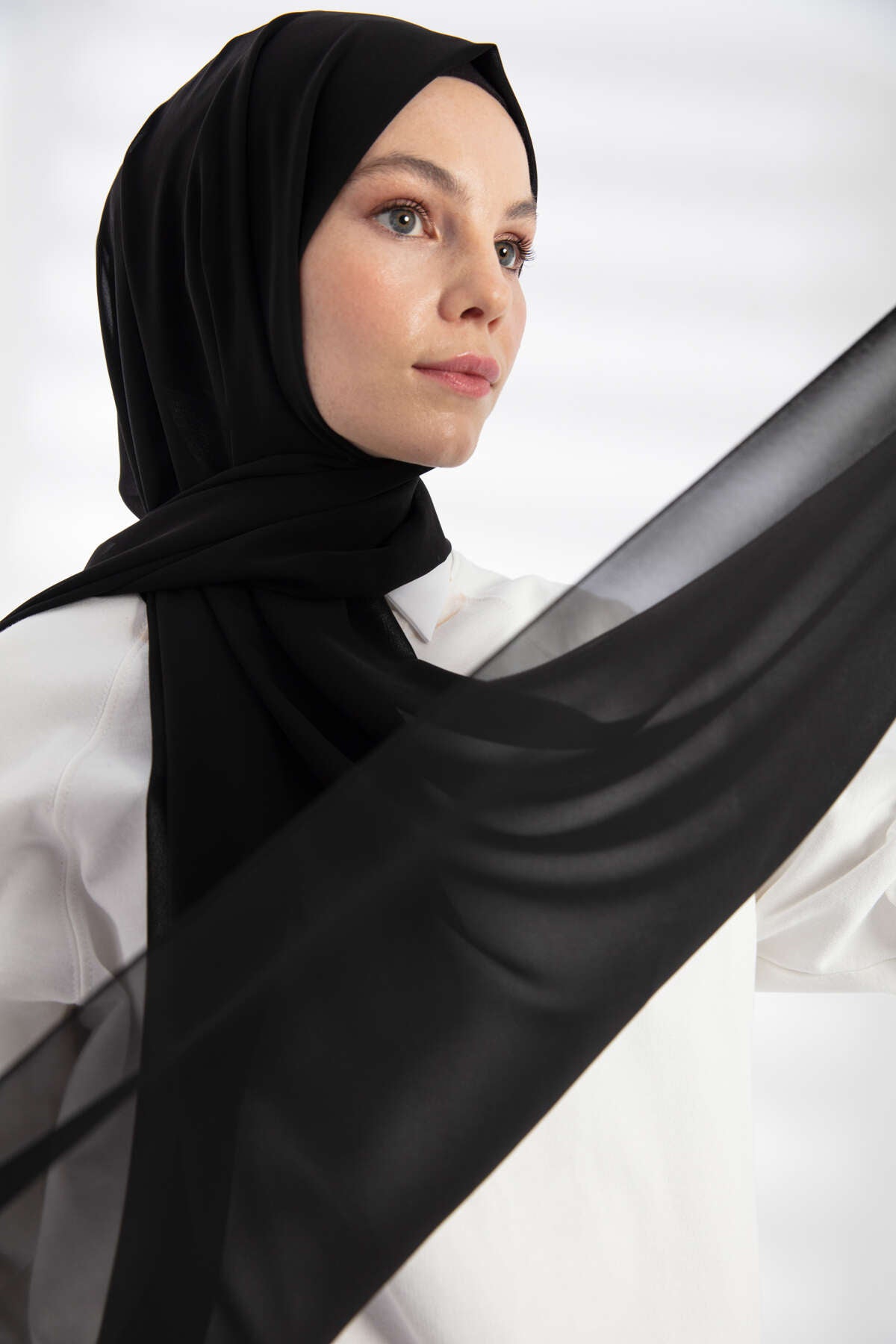 Şifon Şal - Siyah