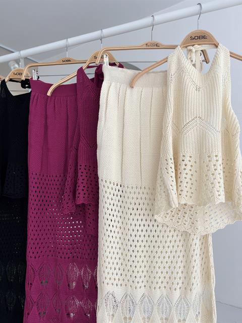 Sırt Dekolteli Ajurlu Takım 10083-025