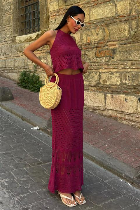 Sırt Dekolteli Ajurlu Takım 10083-025