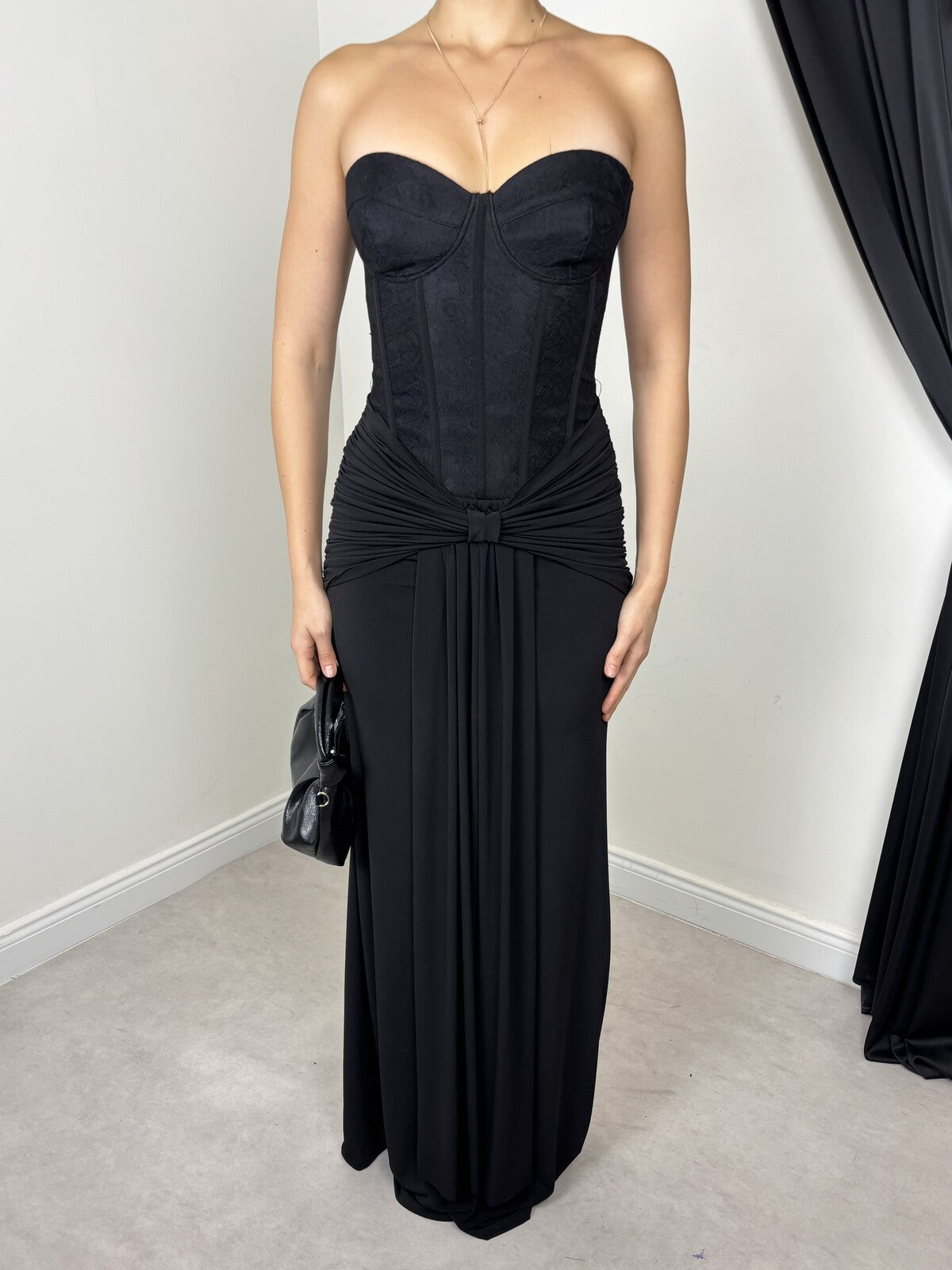 BLACK 20610 STRAPLESS DRESS