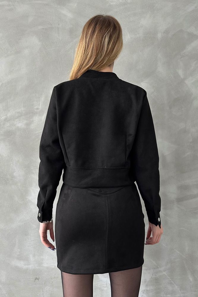 Süet Crop Toptan Mont