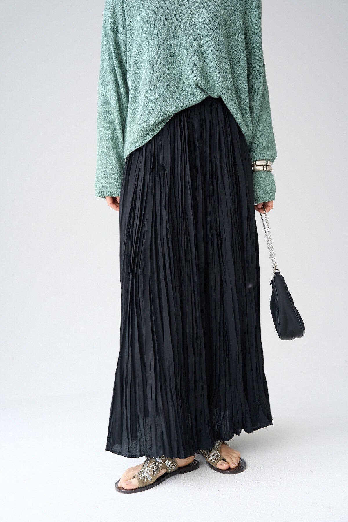 Black Crushed SKIRT