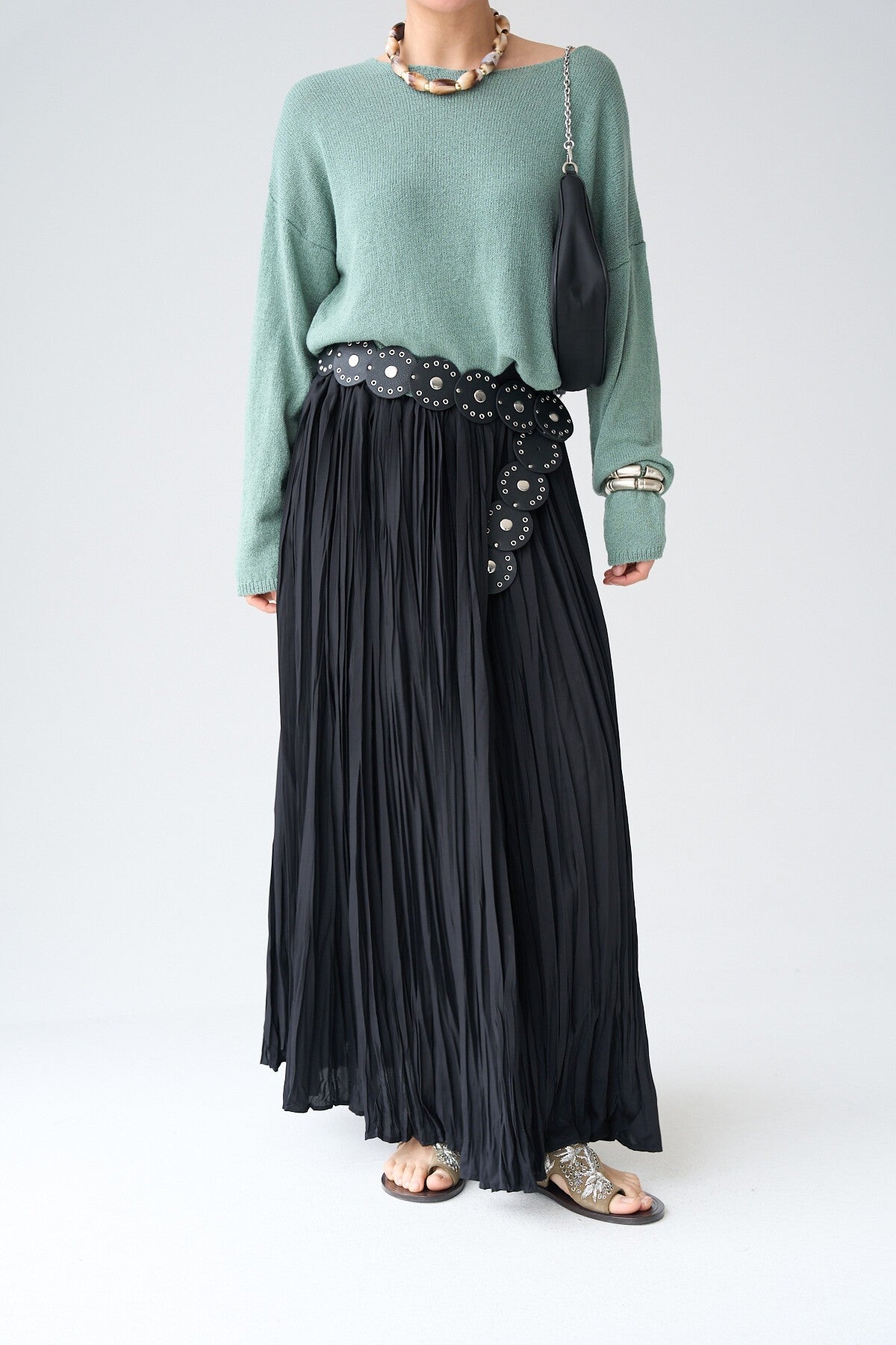Black Crushed SKIRT