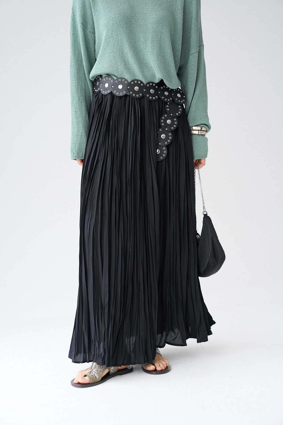Black Crushed SKIRT
