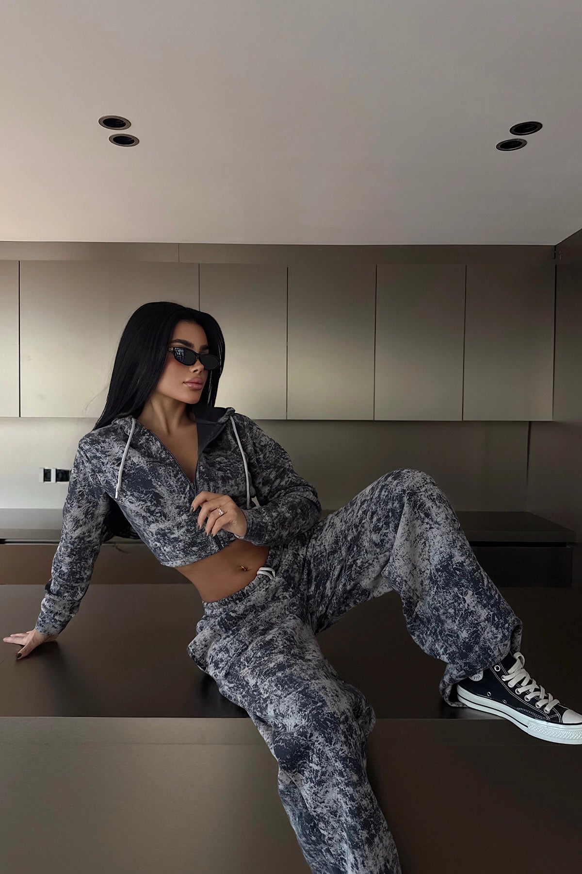 Füme Joelle Desenli Eşofman Takımı