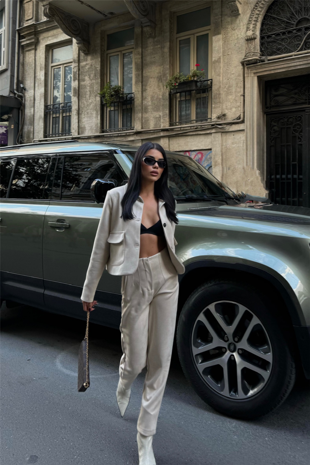 SÜET PANTOLON PENSLİ - Bej