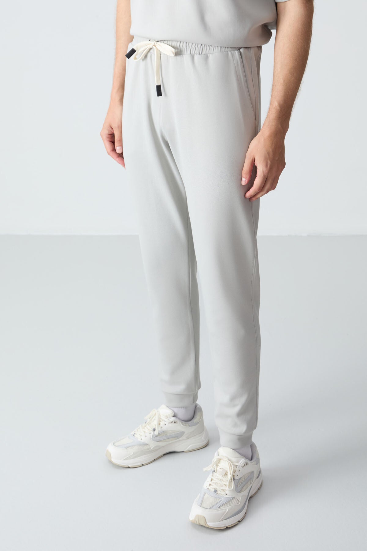 Taş Pamuklu Kalın Yumuşak Dokulu Oversize  Fit Basic Erkek Eşofman Takım - 85261