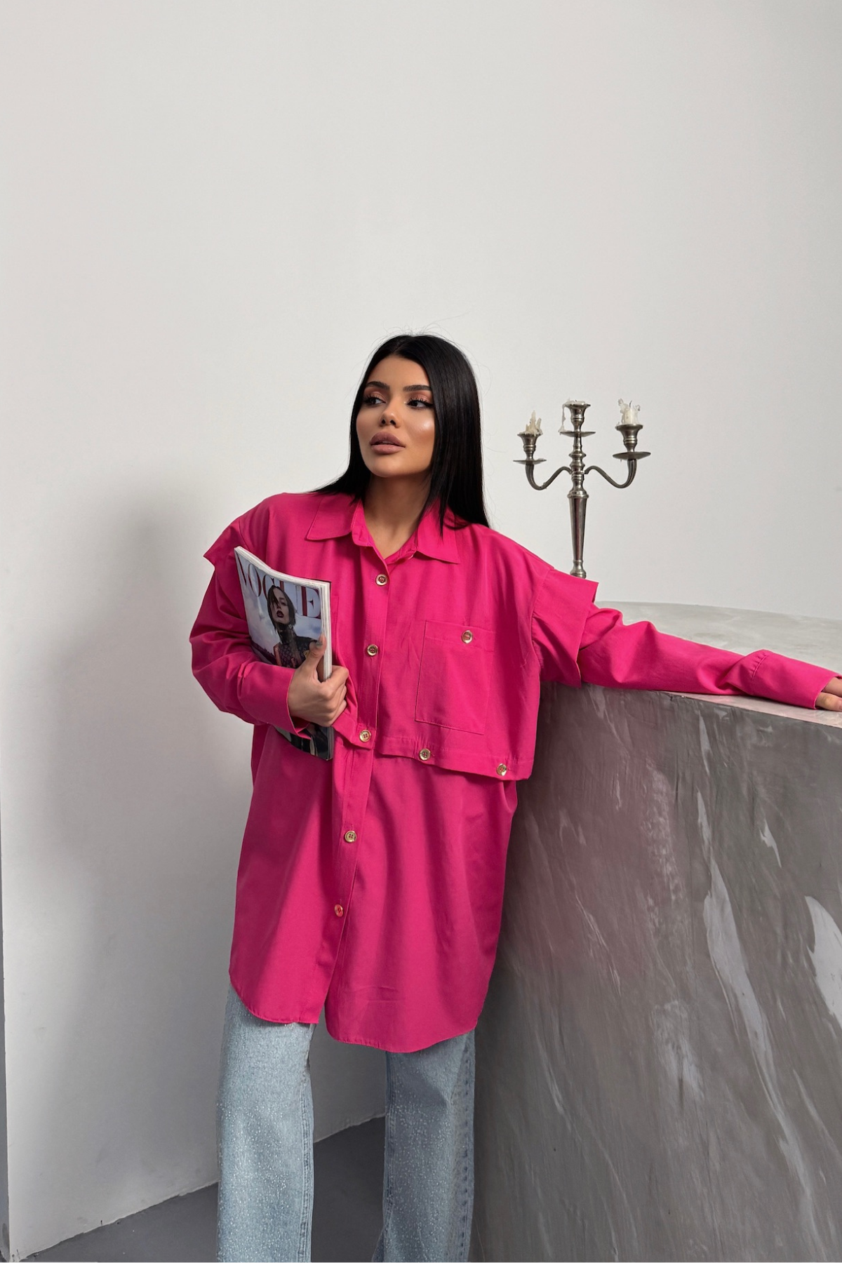 TASARIM GÖMLEK - Fuşya