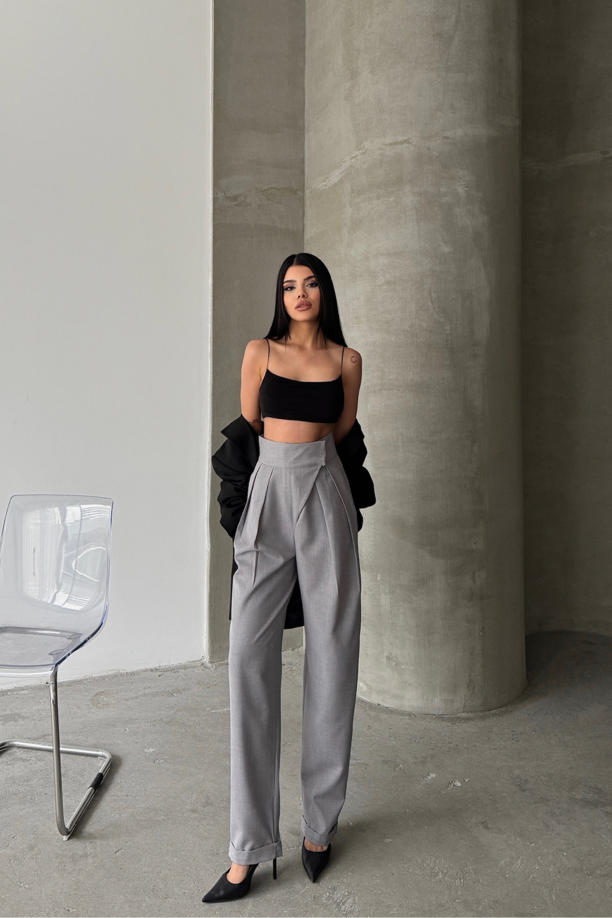 TASARIM PANTOLON - Gri