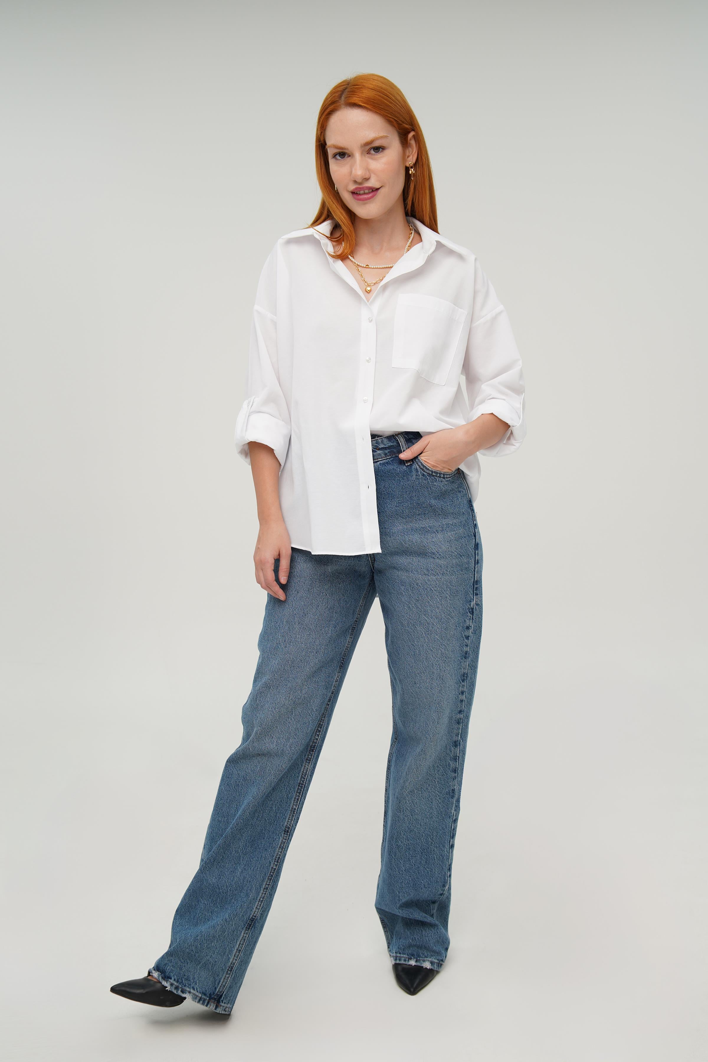 Tek Cepli Toptan Ekru Gömlek