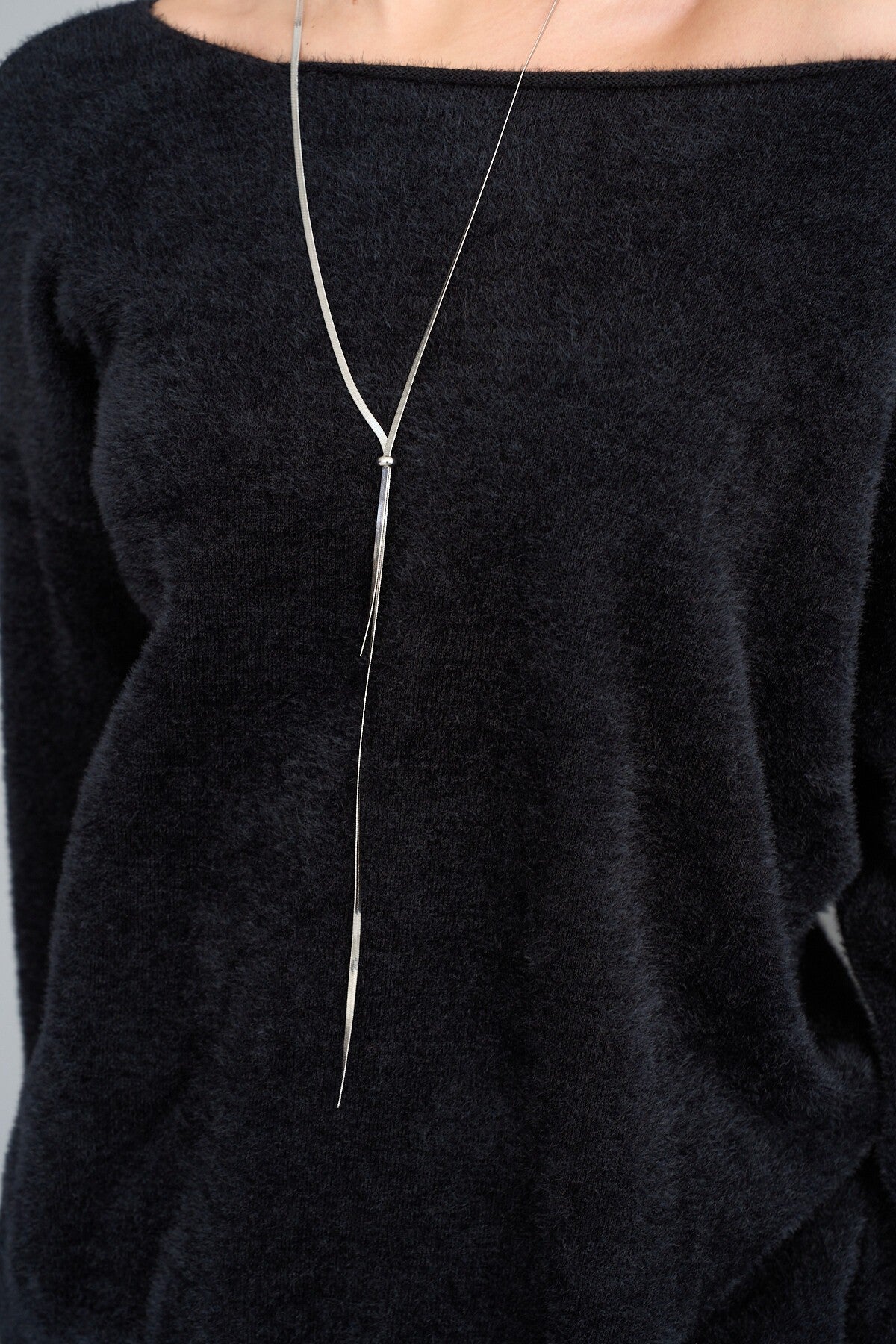 Black One Shoulder Sweater