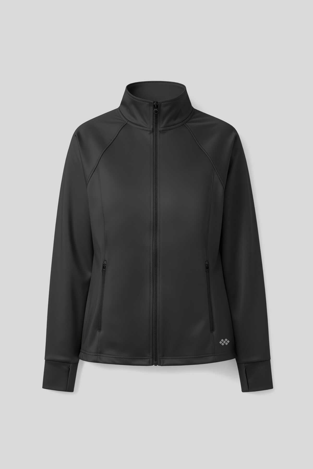 Tommlife Wholesale Khaki Zippered Stand-Up Collar Basic Relaxed Fit Women's Running Jacket - 97310