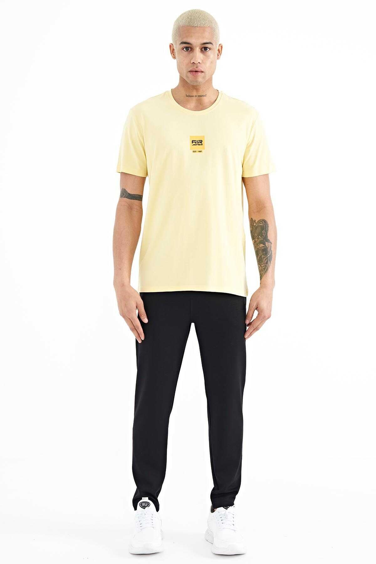 Tommylife Wholesale Bert O-Neck Standard Fit Printed Men's T-Shirt 88210 Yellow