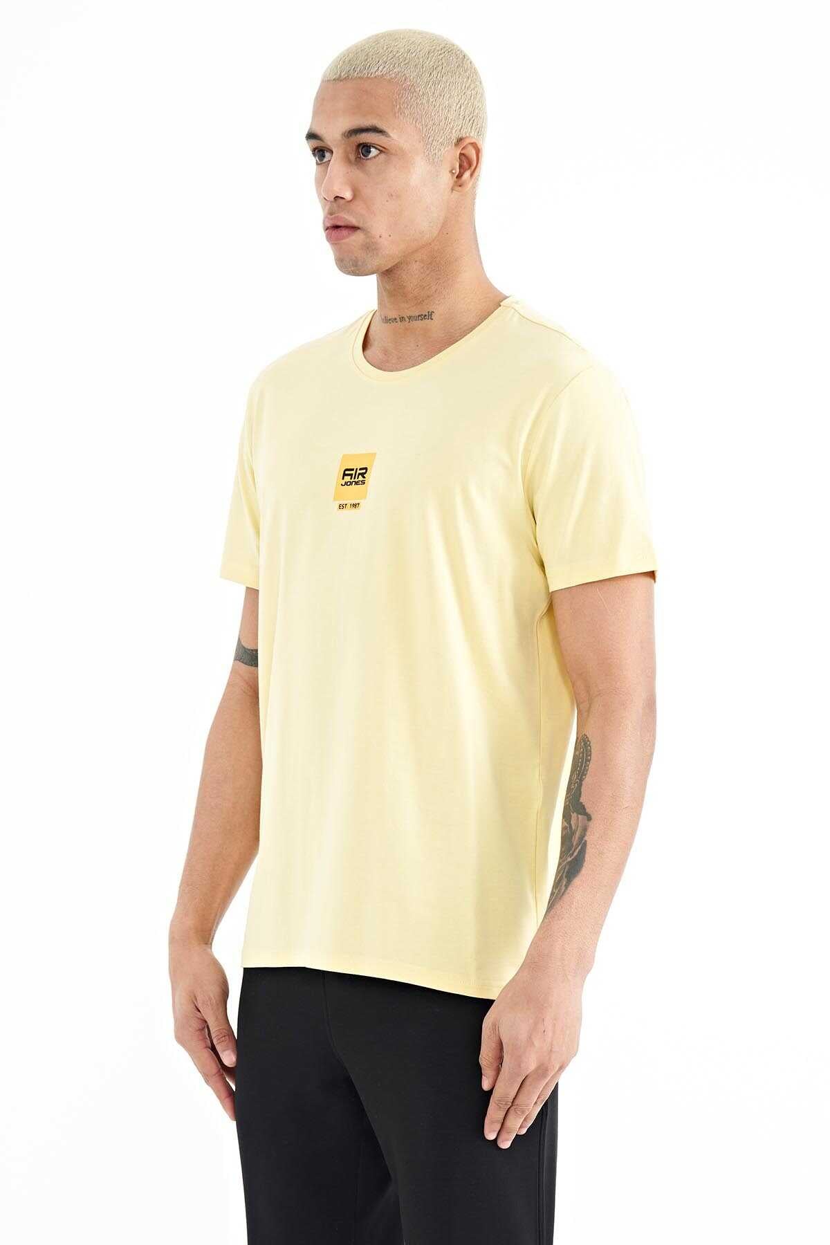Tommylife Wholesale Bert O-Neck Standard Fit Printed Men's T-Shirt 88210 Yellow