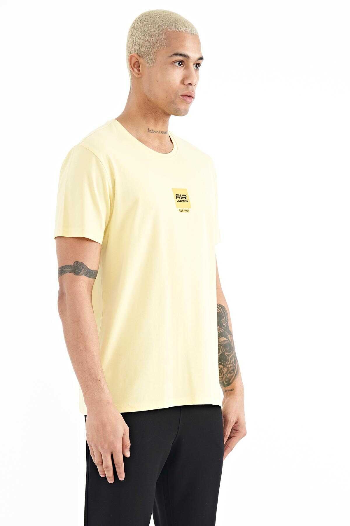 Tommylife Wholesale Bert O-Neck Standard Fit Printed Men's T-Shirt 88210 Yellow