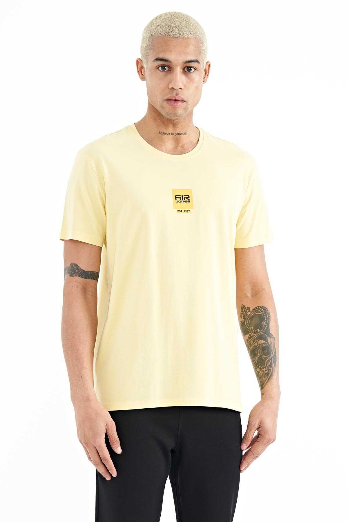 Tommylife Wholesale Bert O-Neck Standard Fit Printed Men's T-Shirt 88210 Yellow