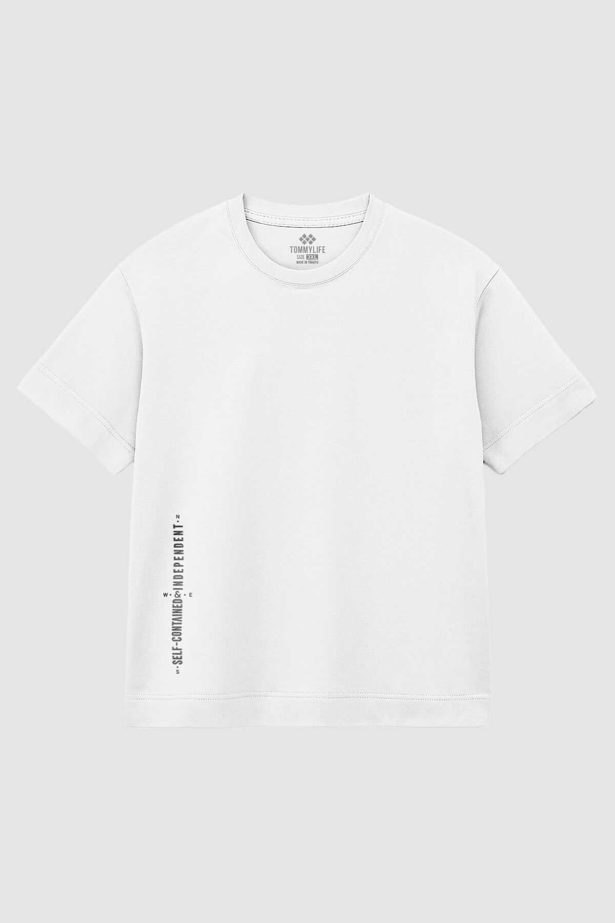 Tommylife Wholesale Black Printed Crew Neck Relaxed Fit Plus Size Men's T-Shirt - 88472