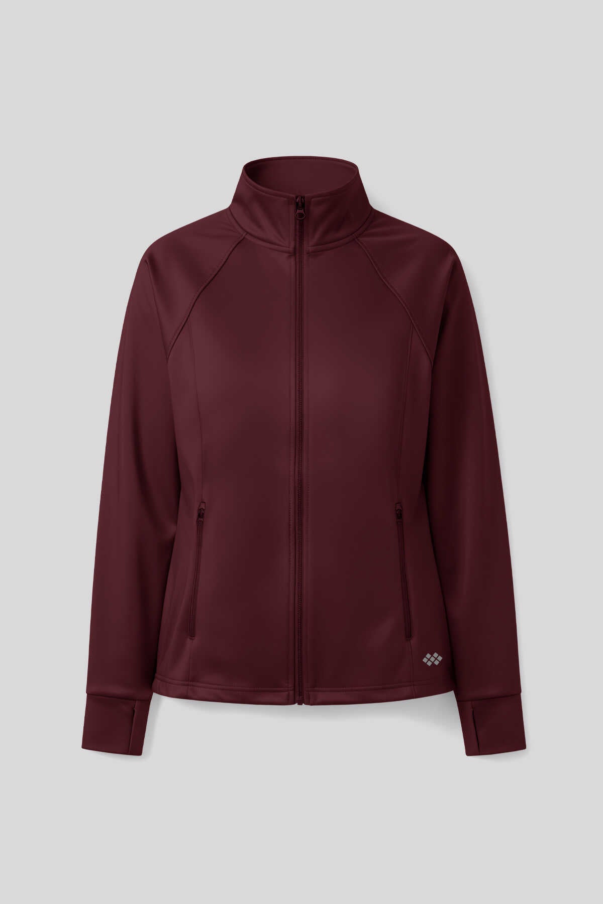 Tommlife Wholesale Khaki Zippered Stand-Up Collar Basic Relaxed Fit Women's Running Jacket - 97310