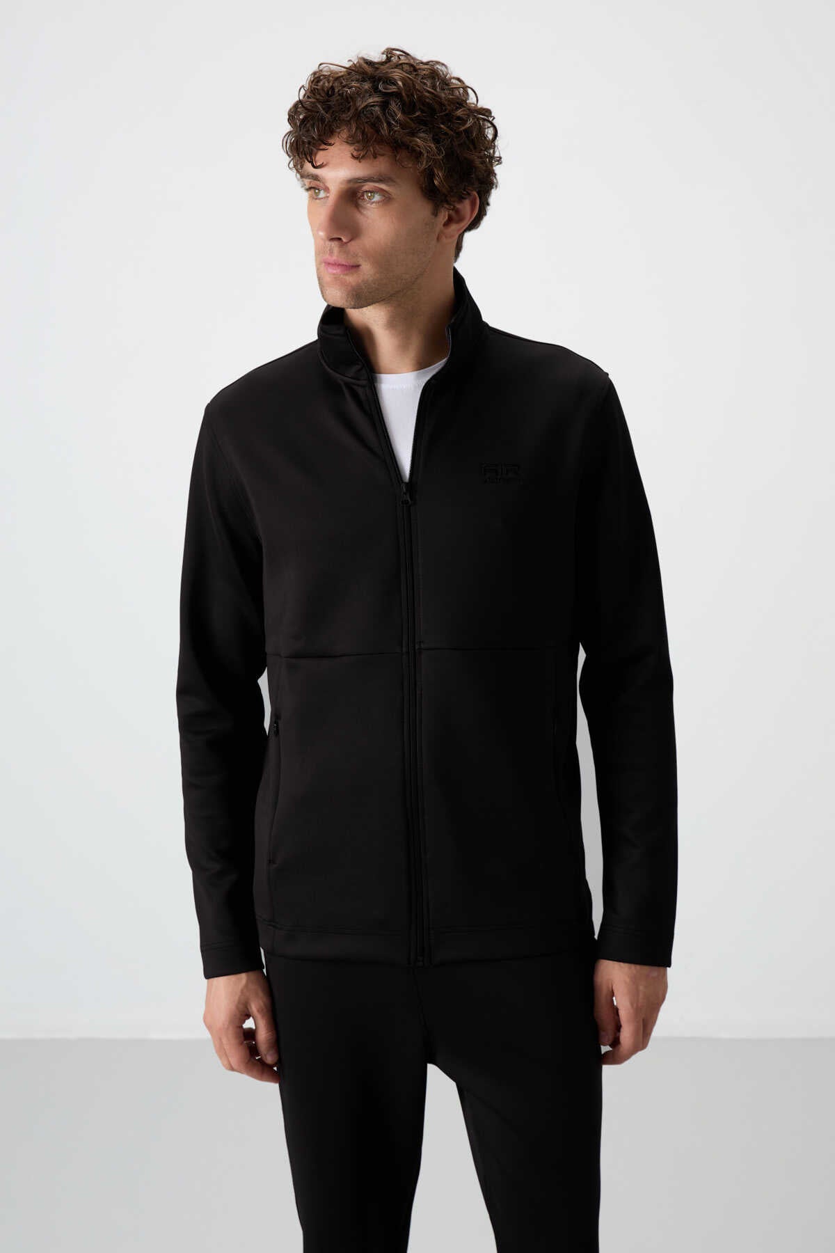Tommylife Toptan Bran Standart Kalıp Scuba Basic Erkek Eşofman Takım 85199 Gri - Siyah
