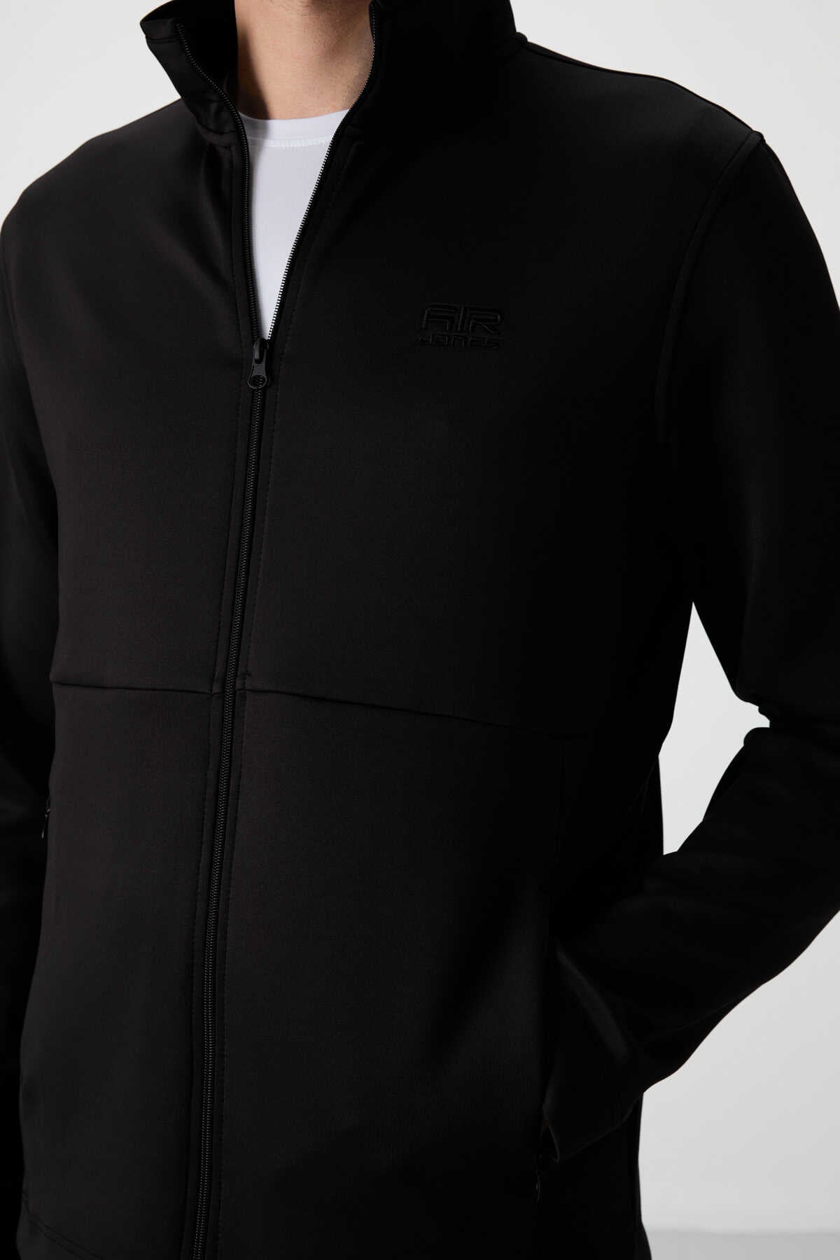 Tommylife Toptan Bran Standart Kalıp Scuba Basic Erkek Eşofman Takım 85199 Gri - Siyah