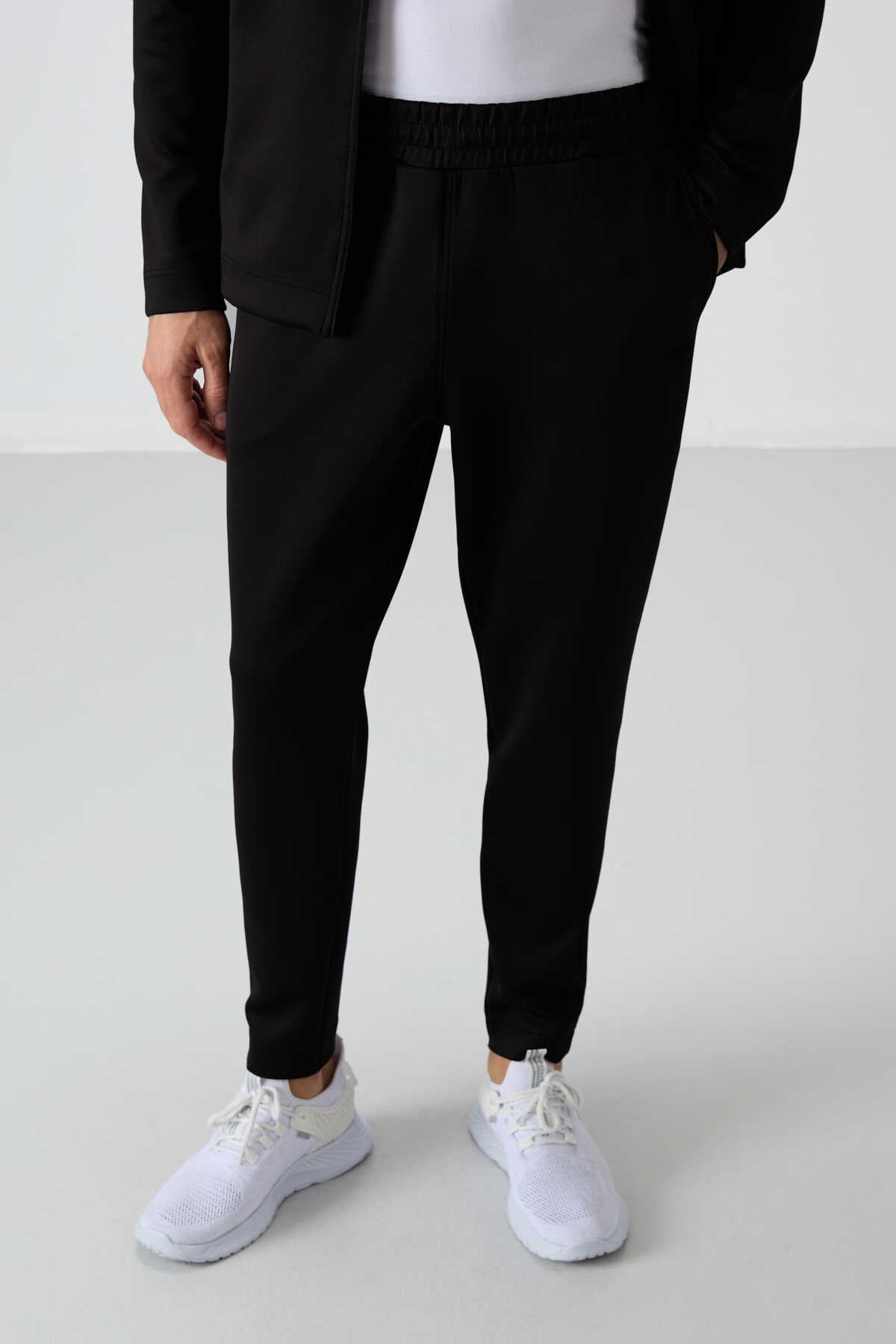 Tommylife Toptan Bran Standart Kalıp Scuba Basic Erkek Eşofman Takım 85199 Gri - Siyah