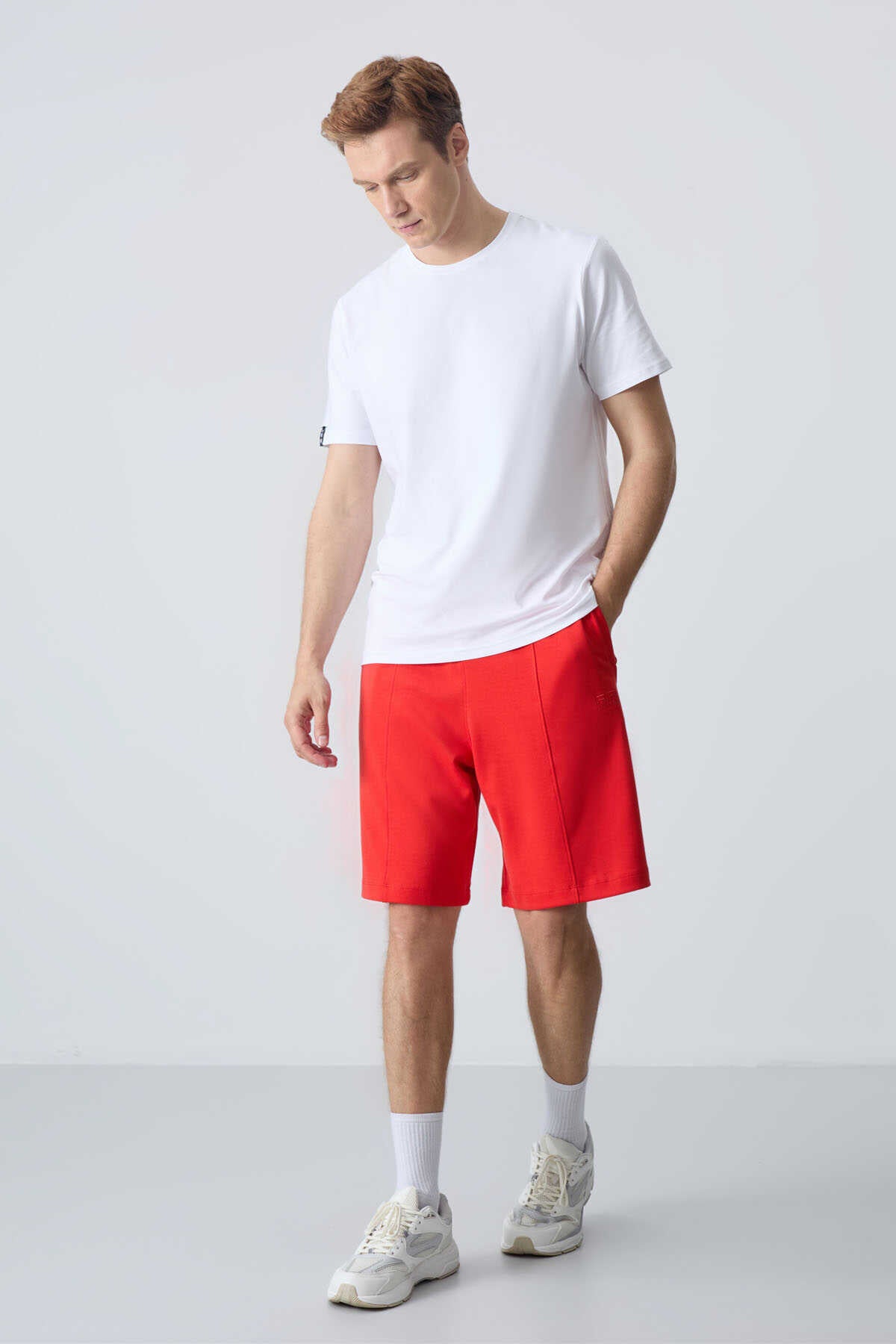 Tommylife Toptan Comfort Fit Basic Erkek Şort 81277 Fiesta