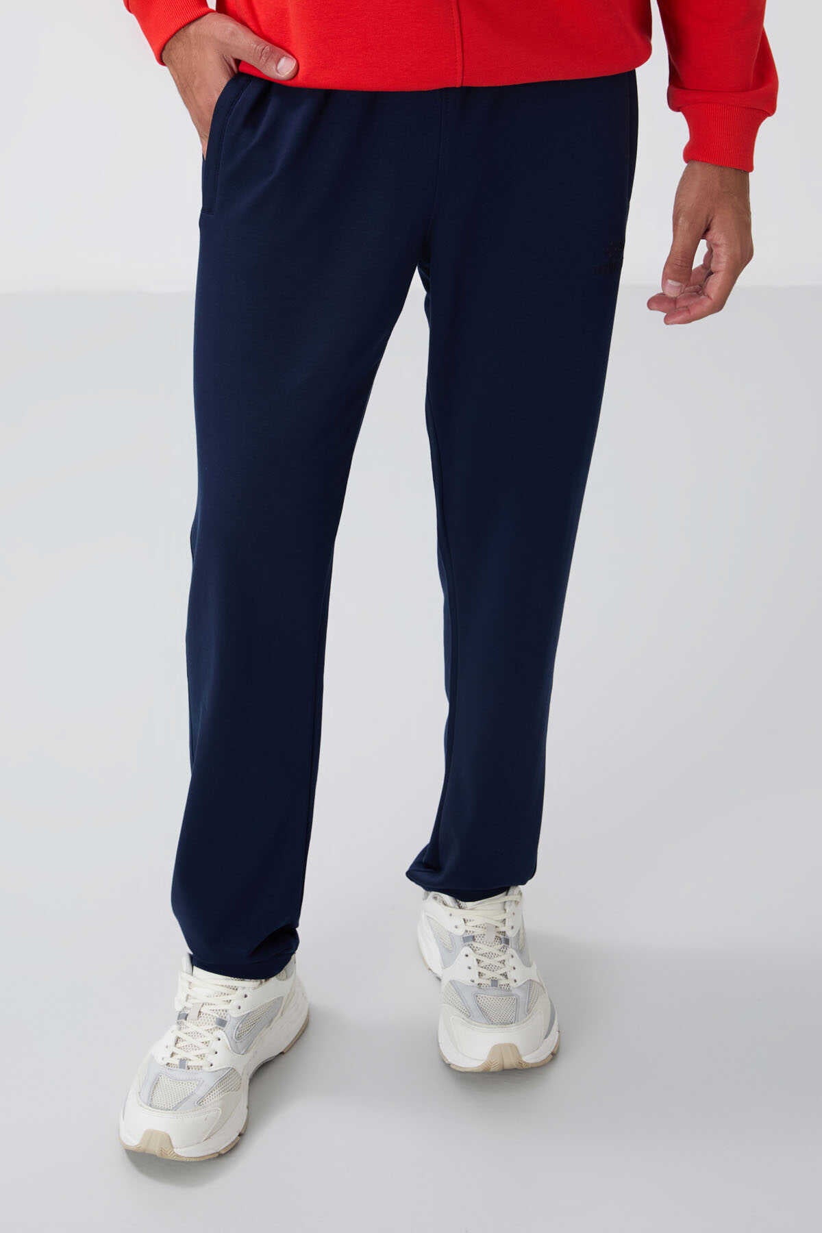 Tommylife Toptan Dar Kalıp Klasik Paça Erkek Eşofman Alt 84669 Siyah