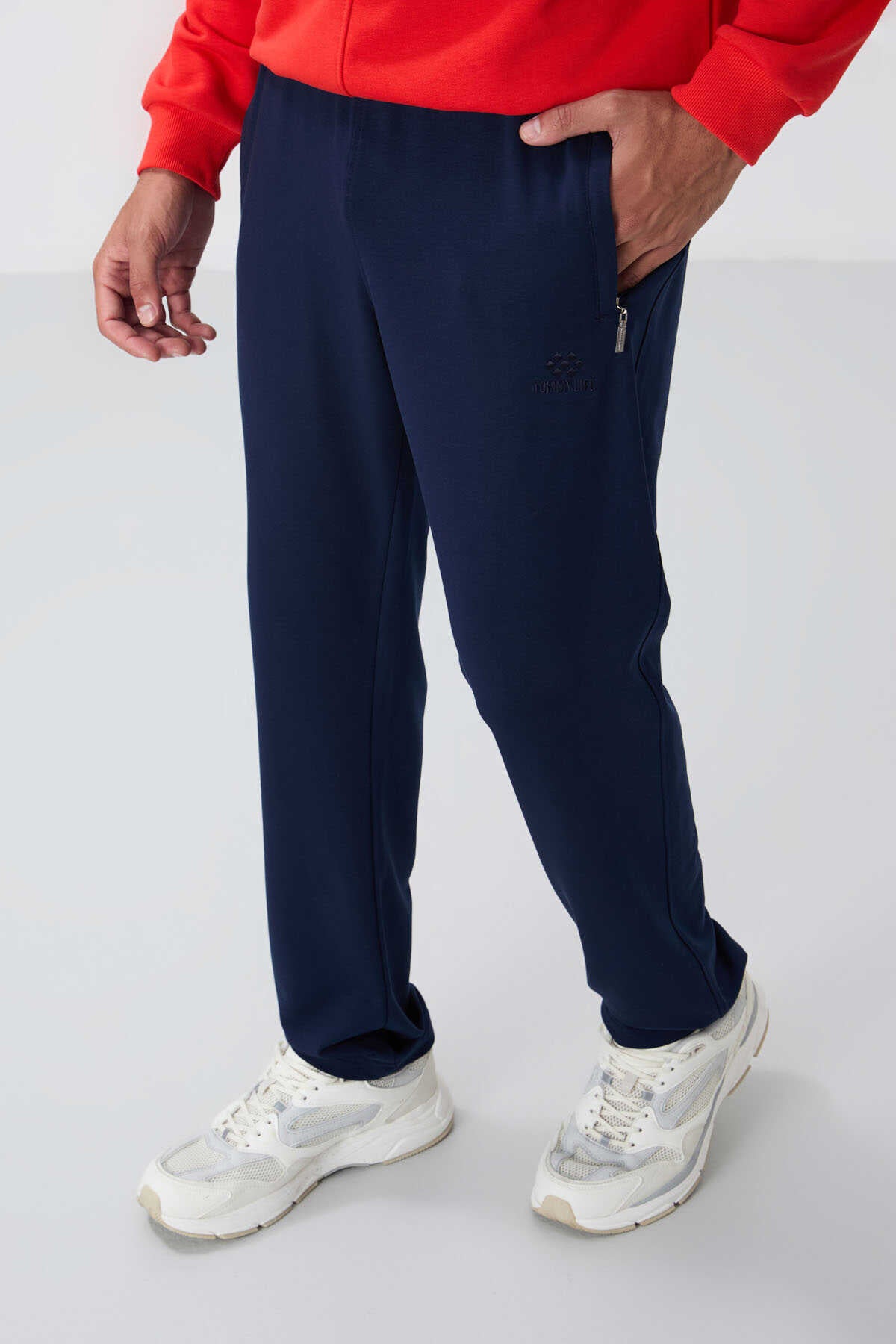 Tommylife Toptan Dar Kalıp Klasik Paça Erkek Eşofman Alt 84669 Siyah