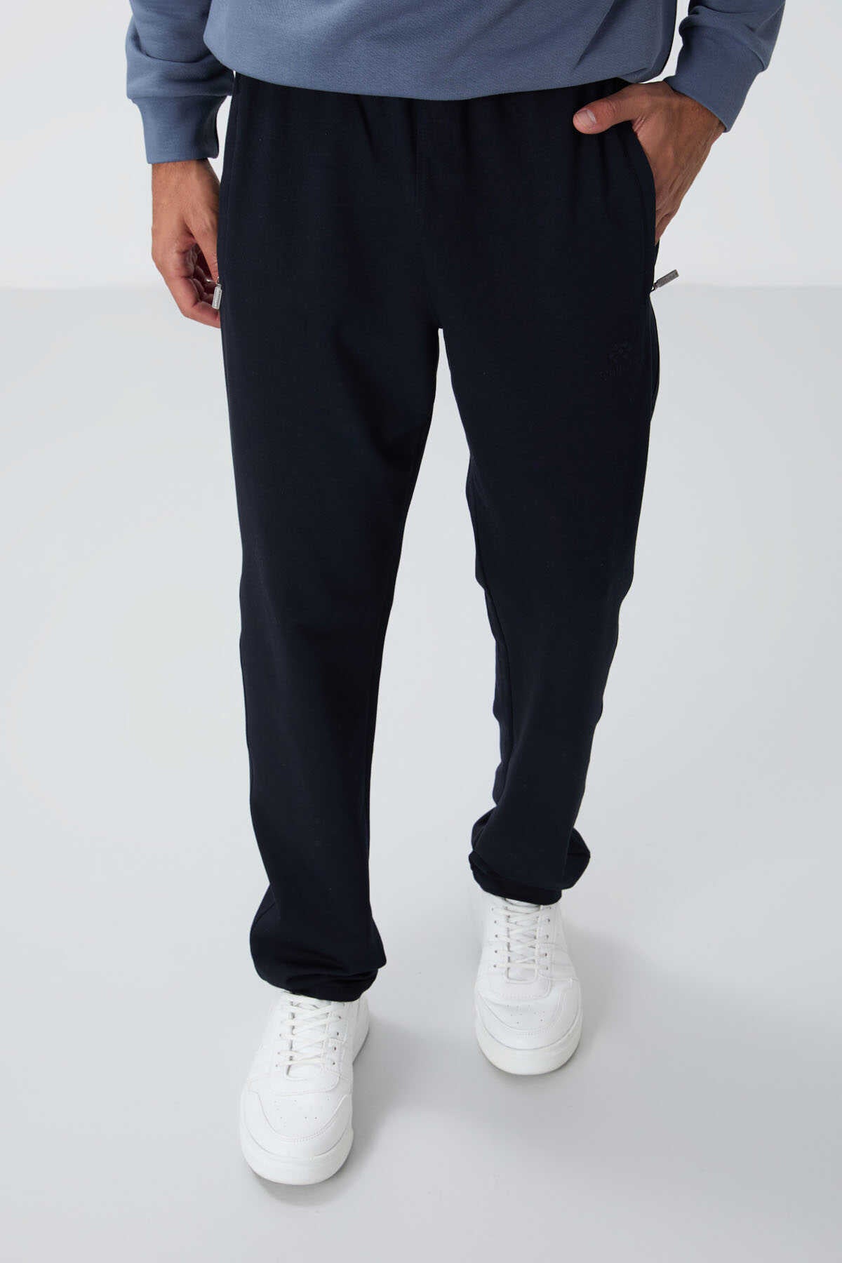 Tommylife Toptan Dar Kalıp Klasik Paça Erkek Eşofman Alt 84669 Siyah