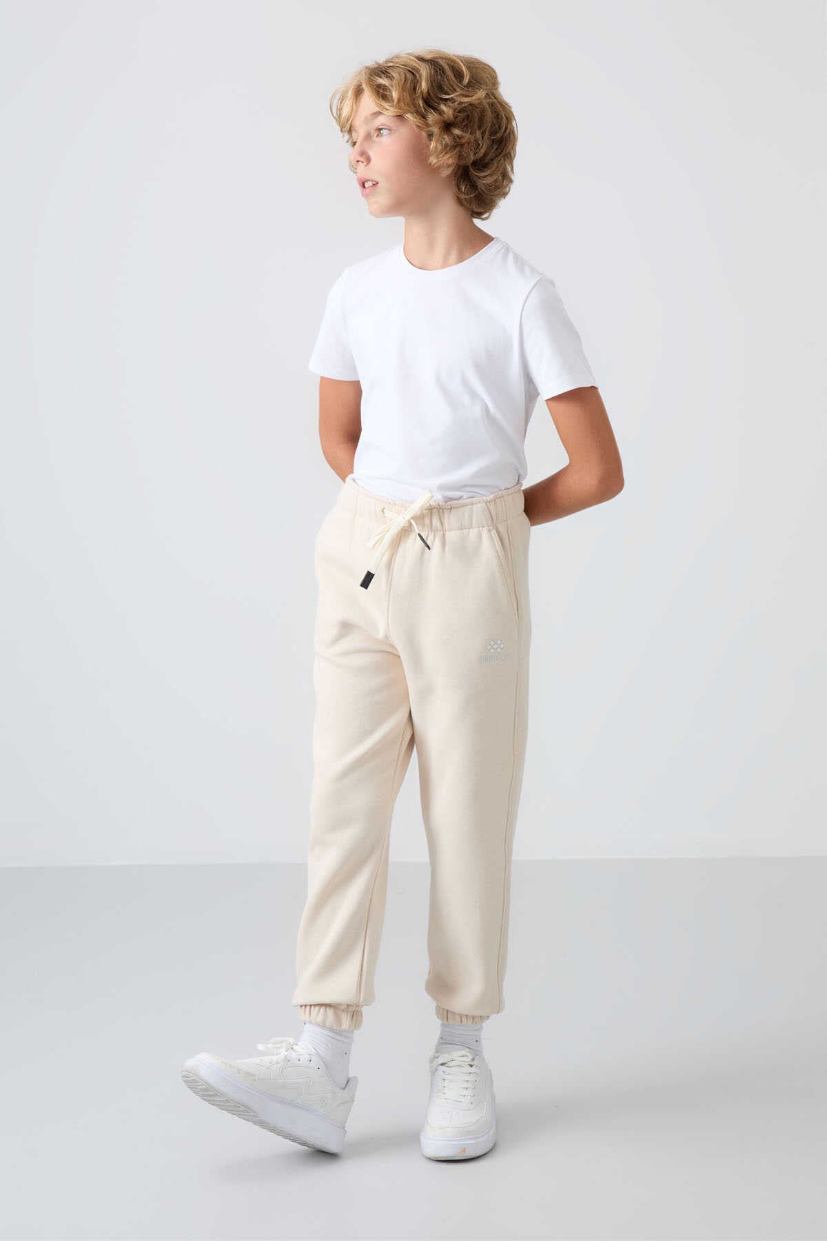 Tommylife Wholesale Waiter Boy Jogger Standard Fit Boys' Sweatpants 11225 Beige