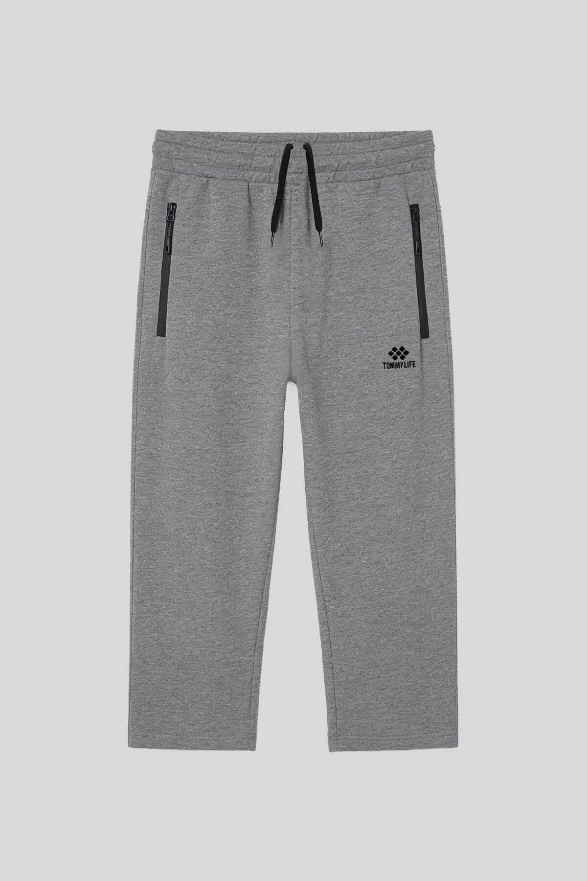 Tommylife Toptan Siyah Fermuar Cepli Klasik Paça Erkek Kapri - 83095