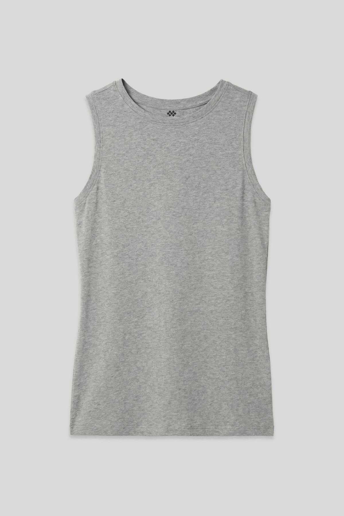 Tommylife Wholesale Navy Blue Slim Fit Basic Crew Neck Sleeveless Women's Tank Top - 97313