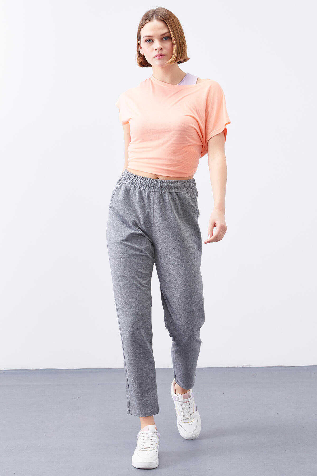 Tommylife Toptan Siyah Yüksek Bel Jogger Rahat Form Dar Paça Kadın Eşofman Alt - 94566